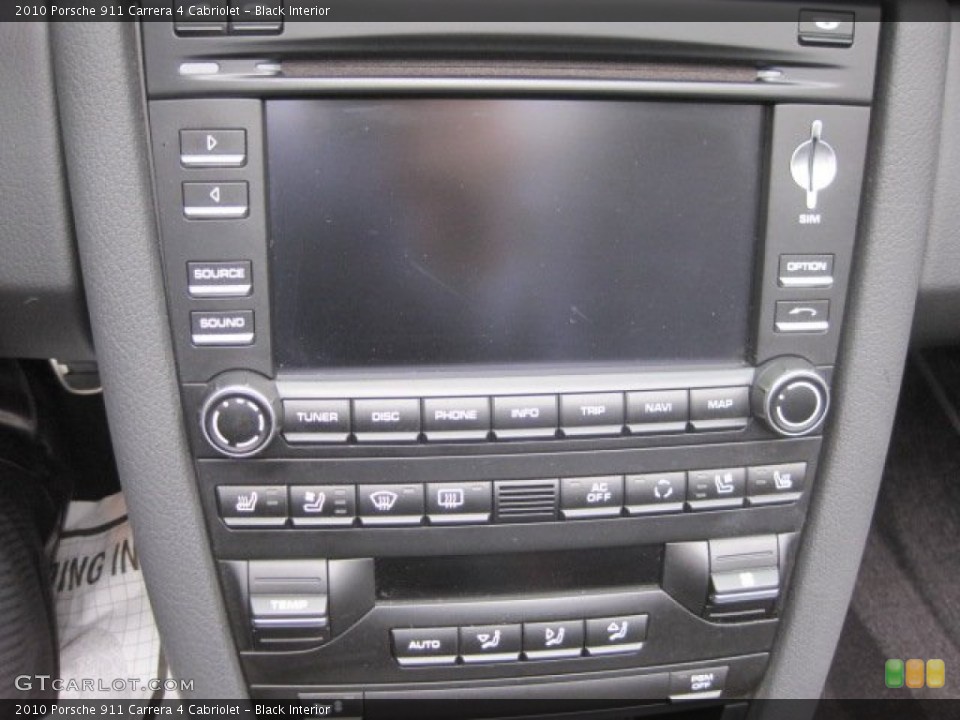 Black Interior Controls for the 2010 Porsche 911 Carrera 4 Cabriolet #55624346