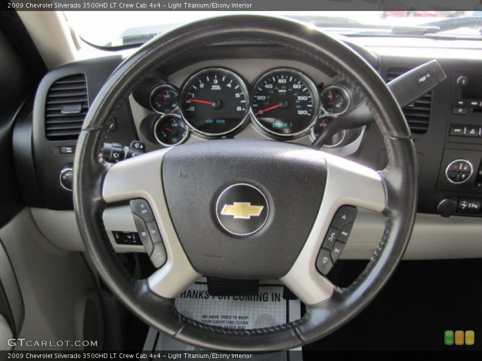 Light Titanium/Ebony Interior Steering Wheel for the 2009 Chevrolet Silverado 3500HD LT Crew Cab 4x4 #55625429