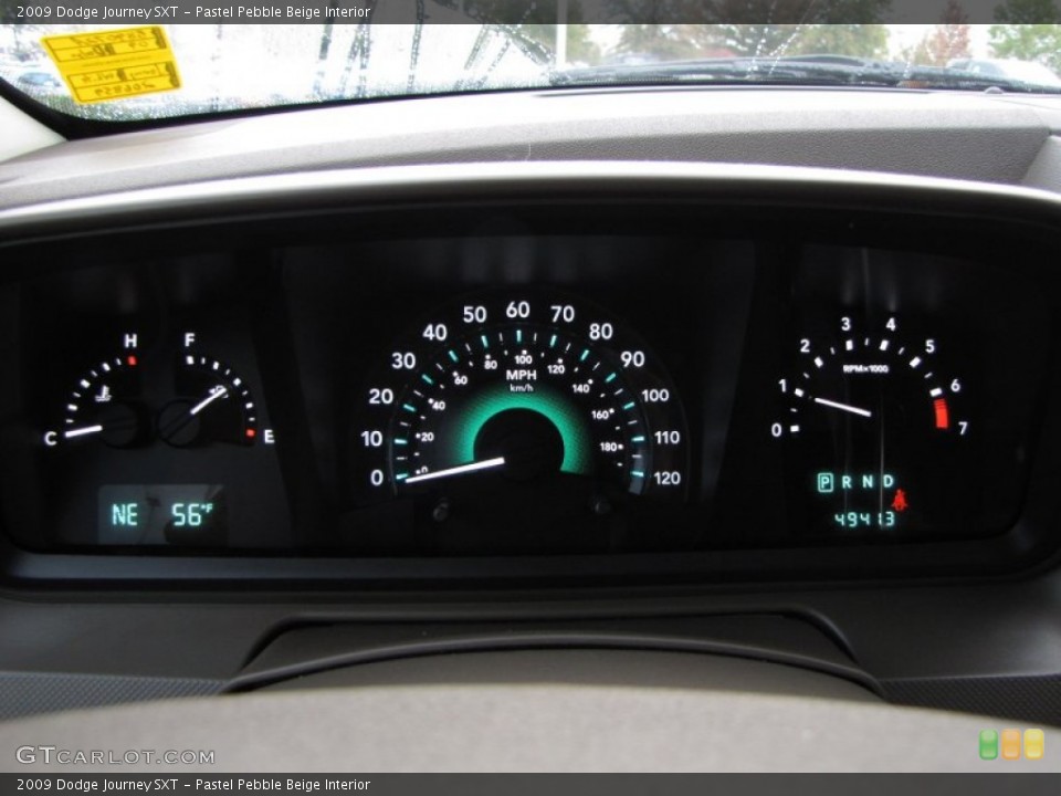 Pastel Pebble Beige Interior Gauges for the 2009 Dodge Journey SXT #55625582