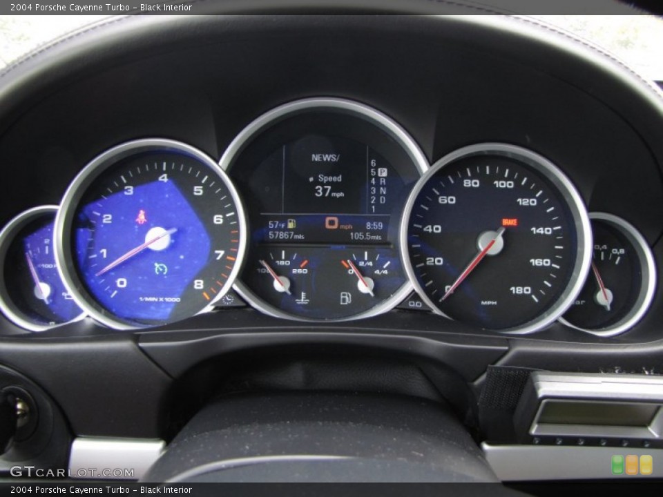 Black Interior Gauges for the 2004 Porsche Cayenne Turbo #55625852