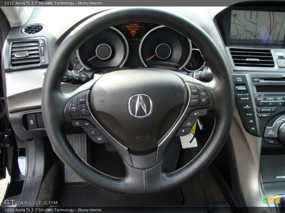 Ebony Interior Steering Wheel for the 2012 Acura TL 3.7 SH-AWD Technology #55625912