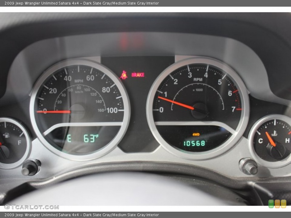 Dark Slate Gray/Medium Slate Gray Interior Gauges for the 2009 Jeep Wrangler Unlimited Sahara 4x4 #55630961