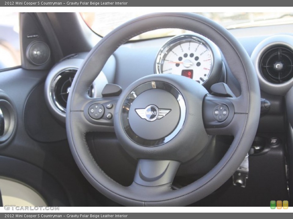 Gravity Polar Beige Leather Interior Steering Wheel for the 2012 Mini Cooper S Countryman #55632608
