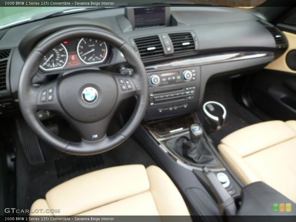 Savanna Beige Interior Dashboard for the 2008 BMW 1 Series 135i Convertible #55633583