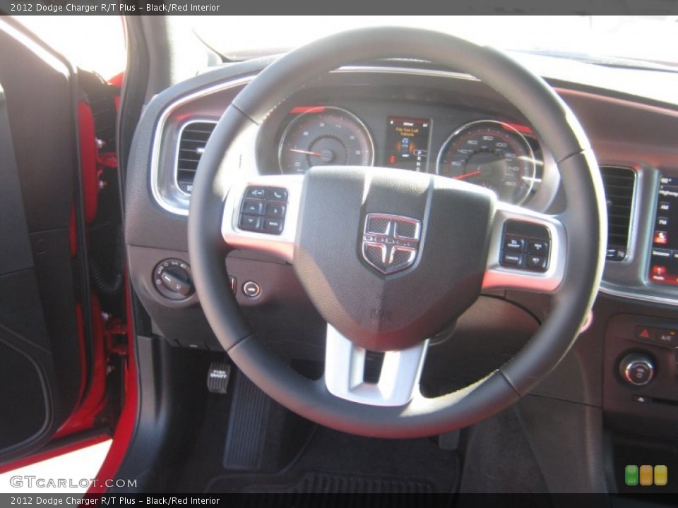 Black/Red Interior Steering Wheel for the 2012 Dodge Charger R/T Plus #55638485