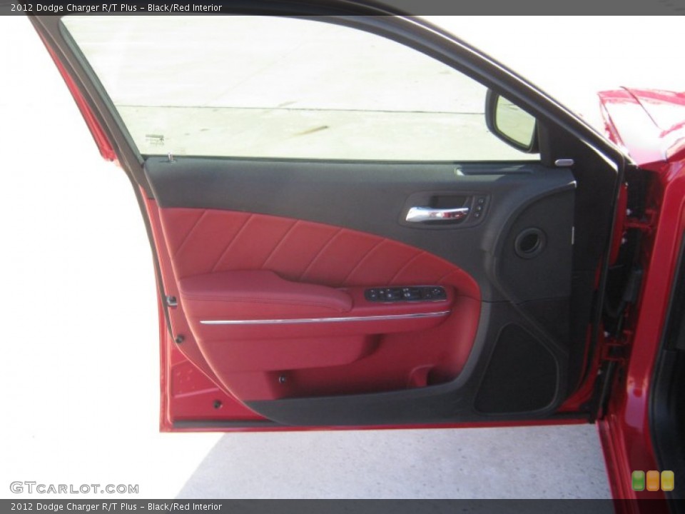 Black/Red Interior Door Panel for the 2012 Dodge Charger R/T Plus #55638526