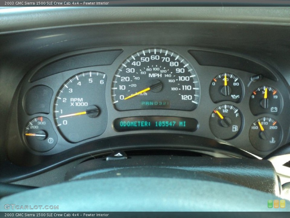 Pewter Interior Gauges for the 2003 GMC Sierra 1500 SLE Crew Cab 4x4 #55644992