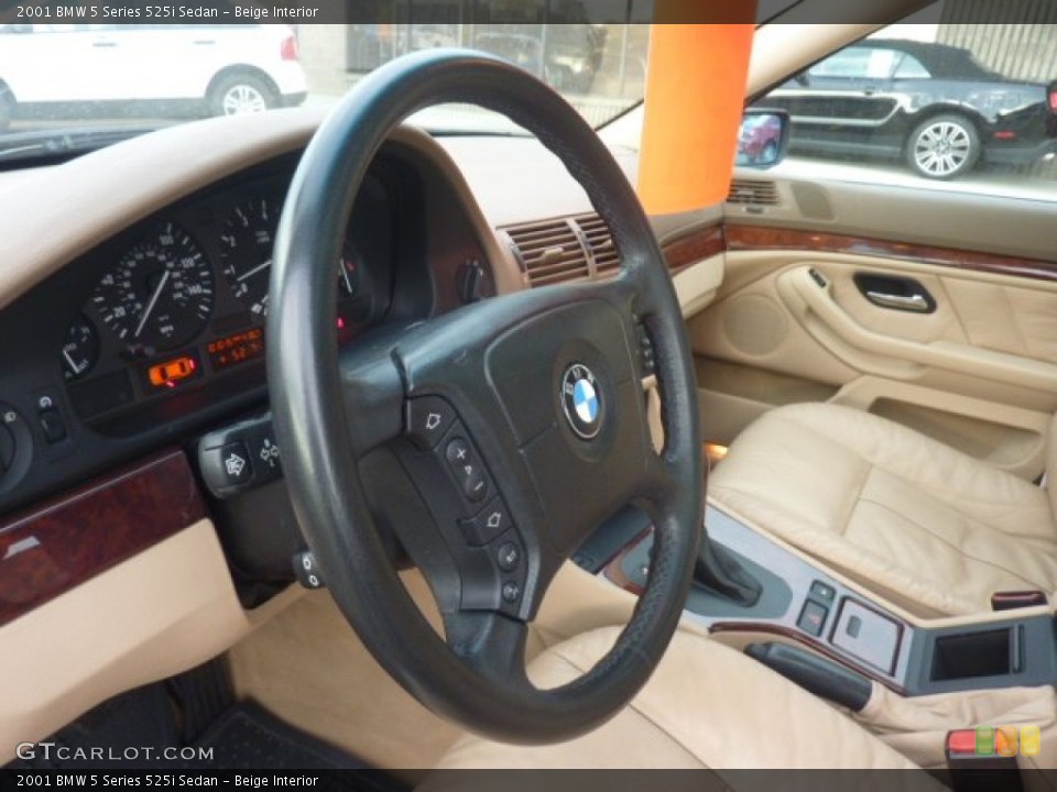 Beige Interior Steering Wheel for the 2001 BMW 5 Series 525i Sedan #55645318