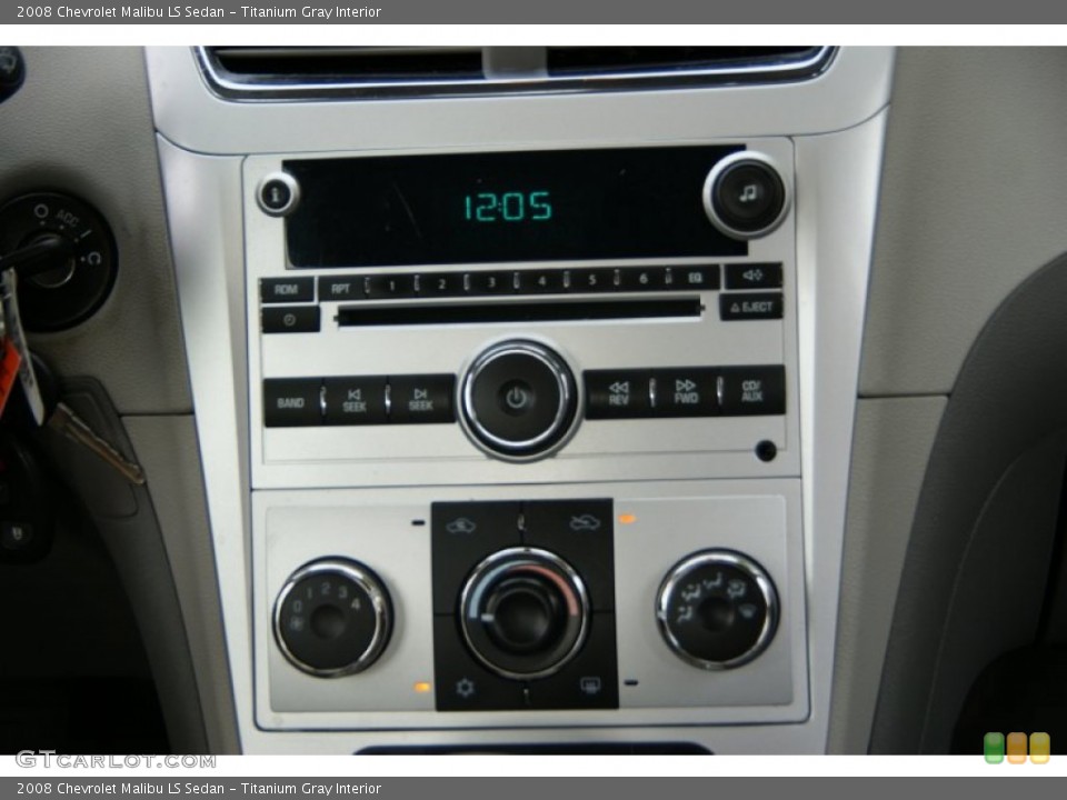 Titanium Gray Interior Controls for the 2008 Chevrolet Malibu LS Sedan #55652522