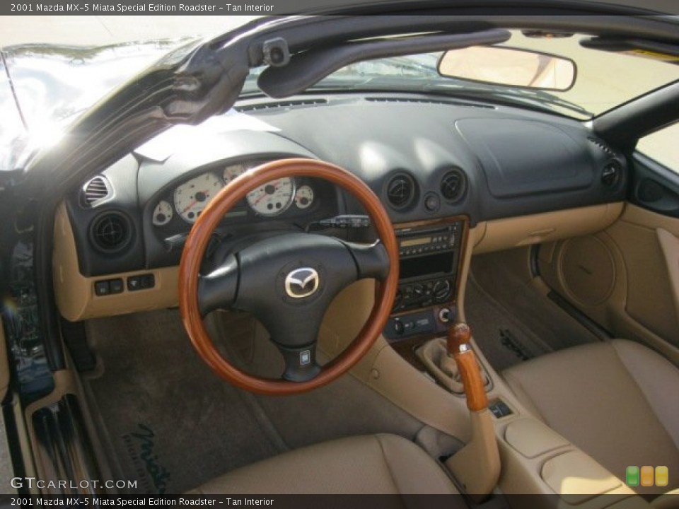 Tan Interior Dashboard for the 2001 Mazda MX-5 Miata Special Edition Roadster #55655291