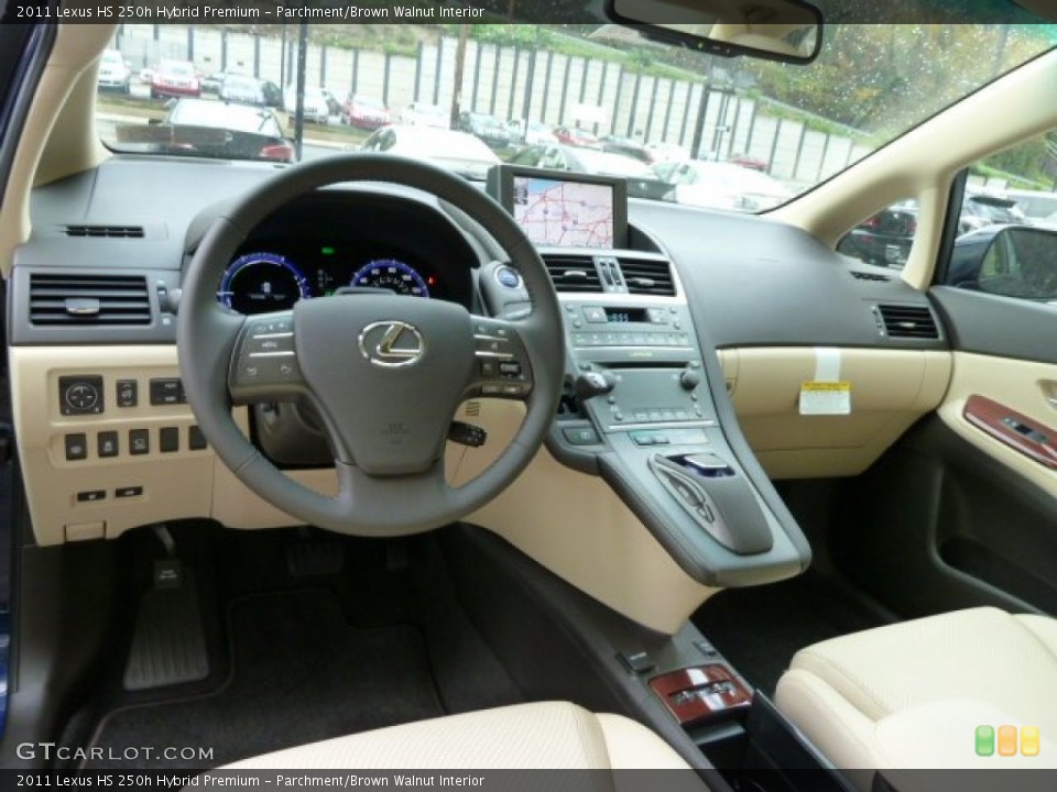 Parchment/Brown Walnut 2011 Lexus HS Interiors