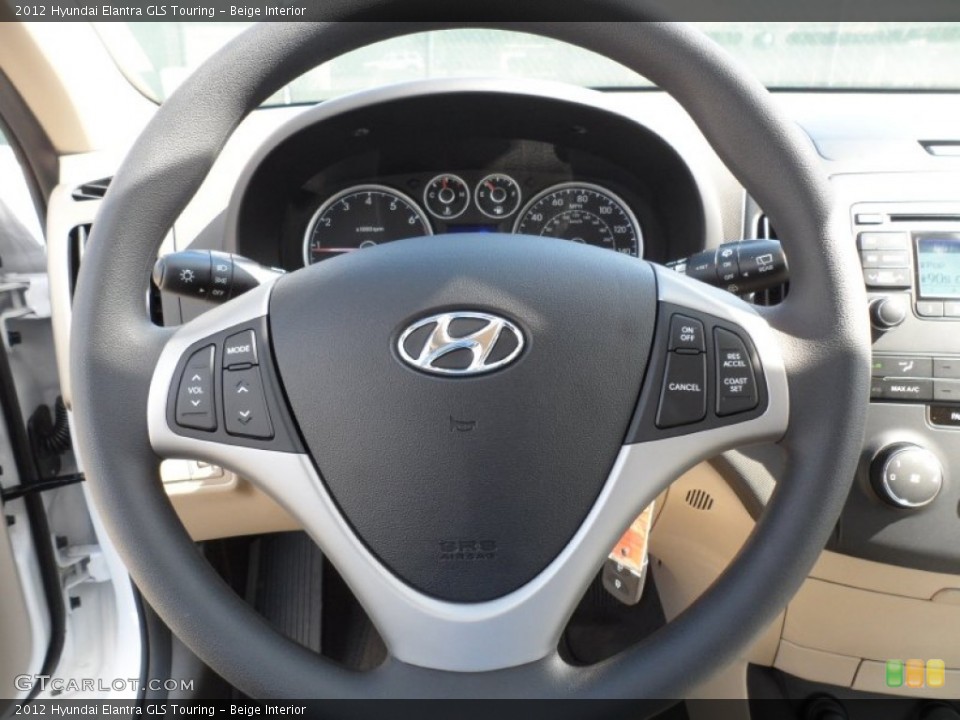 Beige Interior Steering Wheel for the 2012 Hyundai Elantra GLS Touring #55658878