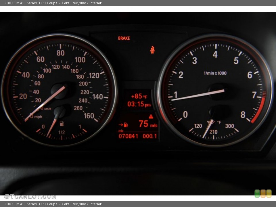Coral Red/Black Interior Gauges for the 2007 BMW 3 Series 335i Coupe #55660311