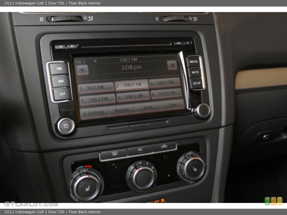 Titan Black Interior Controls for the 2011 Volkswagen Golf 2 Door TDI #55660313