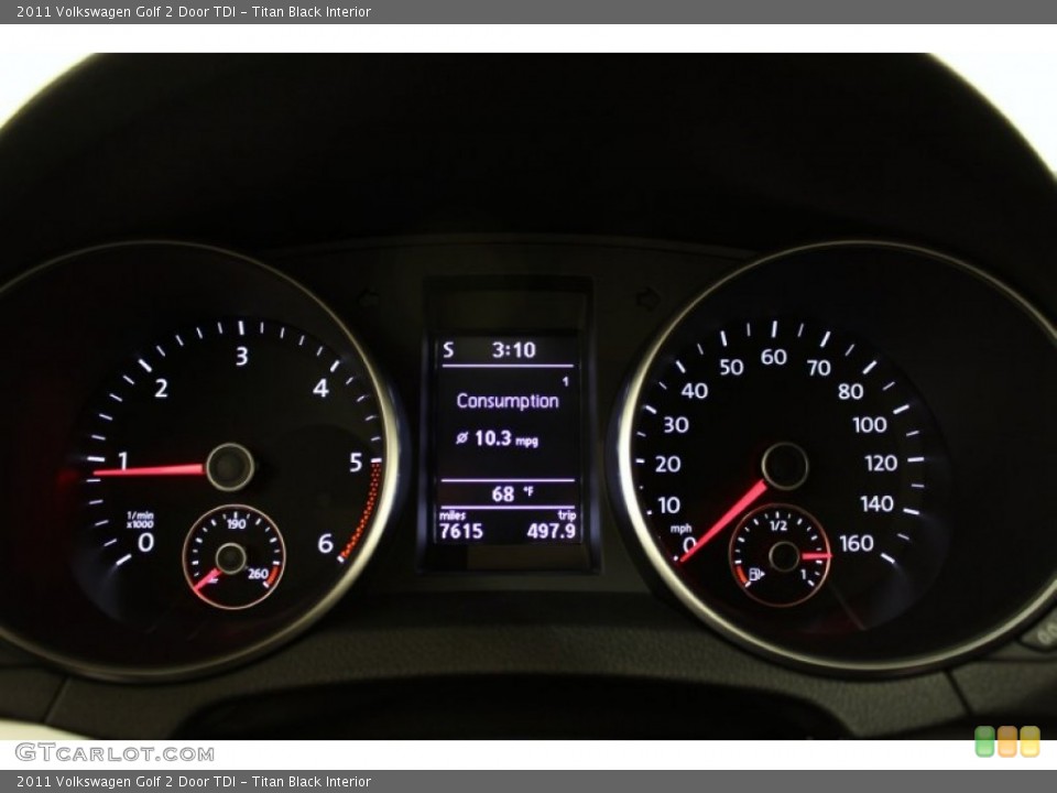 Titan Black Interior Gauges for the 2011 Volkswagen Golf 2 Door TDI #55660346
