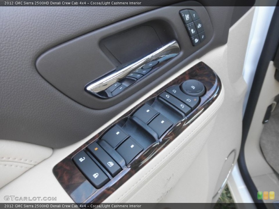 Cocoa/Light Cashmere Interior Controls for the 2012 GMC Sierra 2500HD Denali Crew Cab 4x4 #55664449