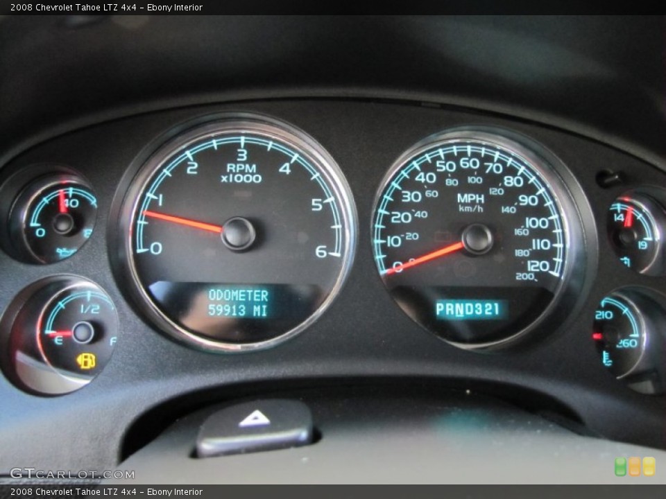Ebony Interior Gauges for the 2008 Chevrolet Tahoe LTZ 4x4 #55664995