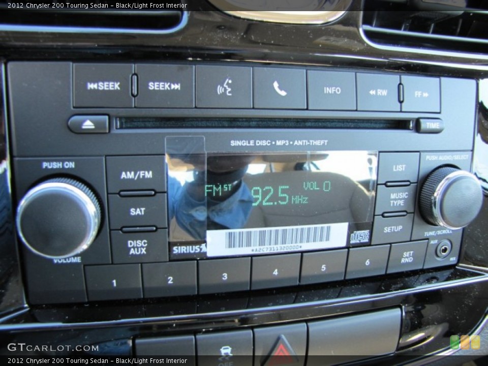Black/Light Frost Interior Audio System for the 2012 Chrysler 200 Touring Sedan #55666675