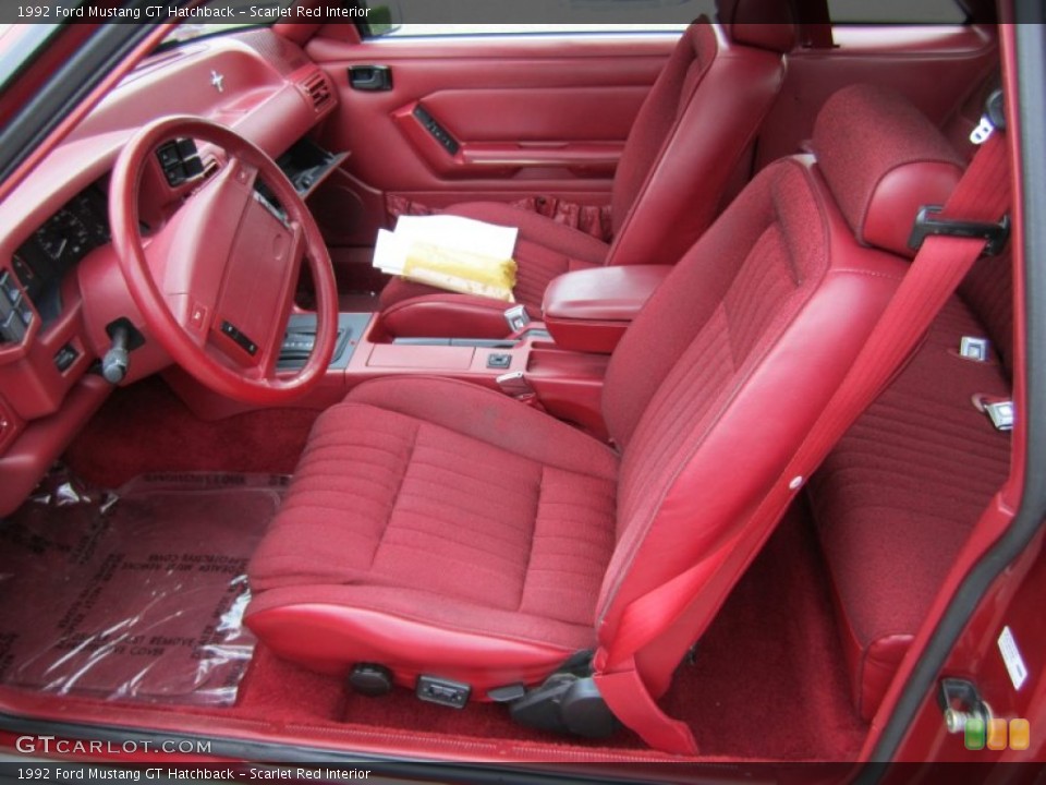 Scarlet Red Interior Photo for the 1992 Ford Mustang GT Hatchback #55673960
