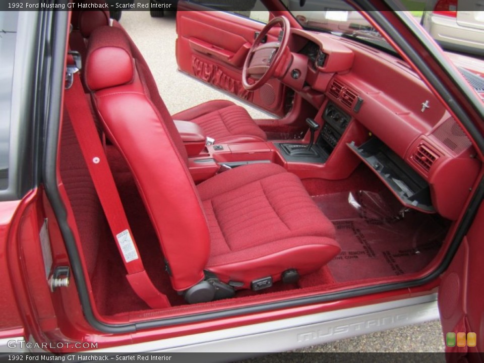 Scarlet Red Interior Photo for the 1992 Ford Mustang GT Hatchback #55673987