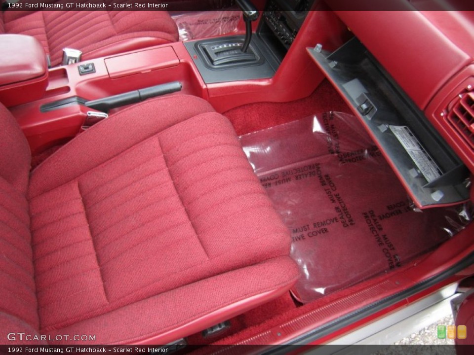 Scarlet Red Interior Photo for the 1992 Ford Mustang GT Hatchback #55673998