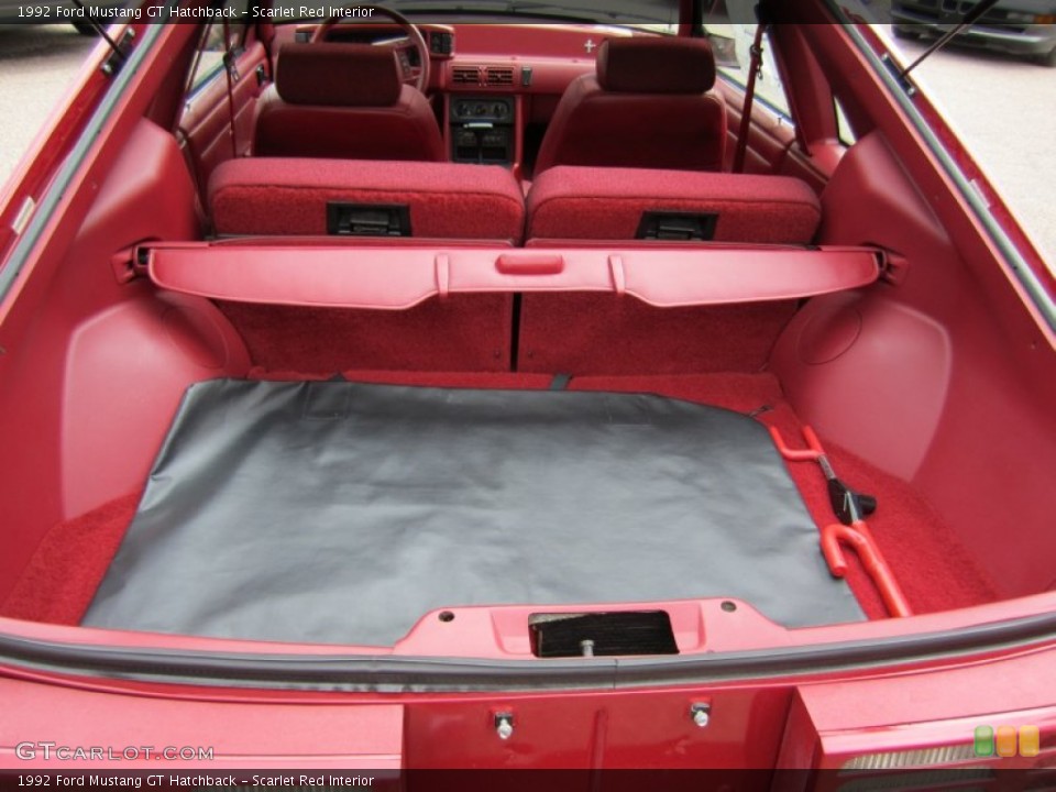 Scarlet Red Interior Trunk for the 1992 Ford Mustang GT Hatchback #55674030