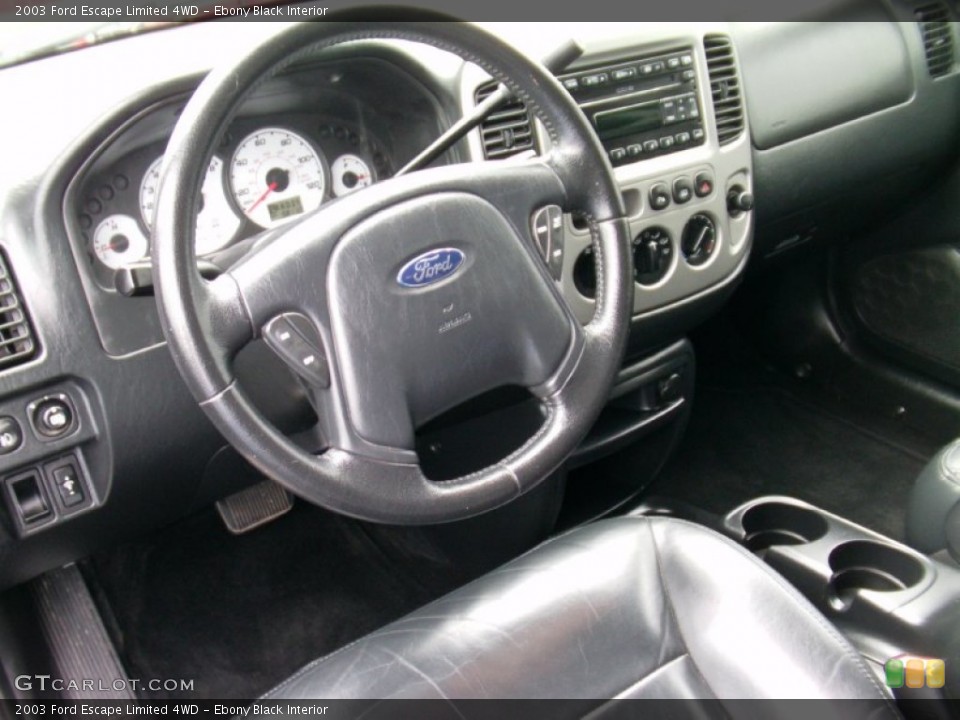 Ebony Black Interior Steering Wheel for the 2003 Ford Escape Limited 4WD #55680289