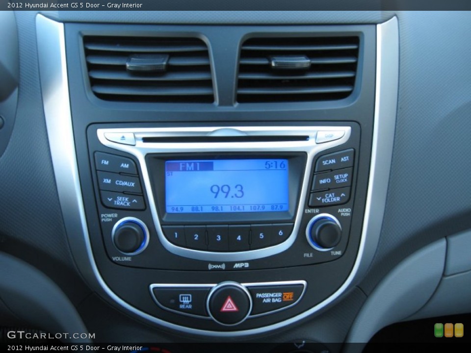 Gray Interior Controls for the 2012 Hyundai Accent GS 5 Door #55681310