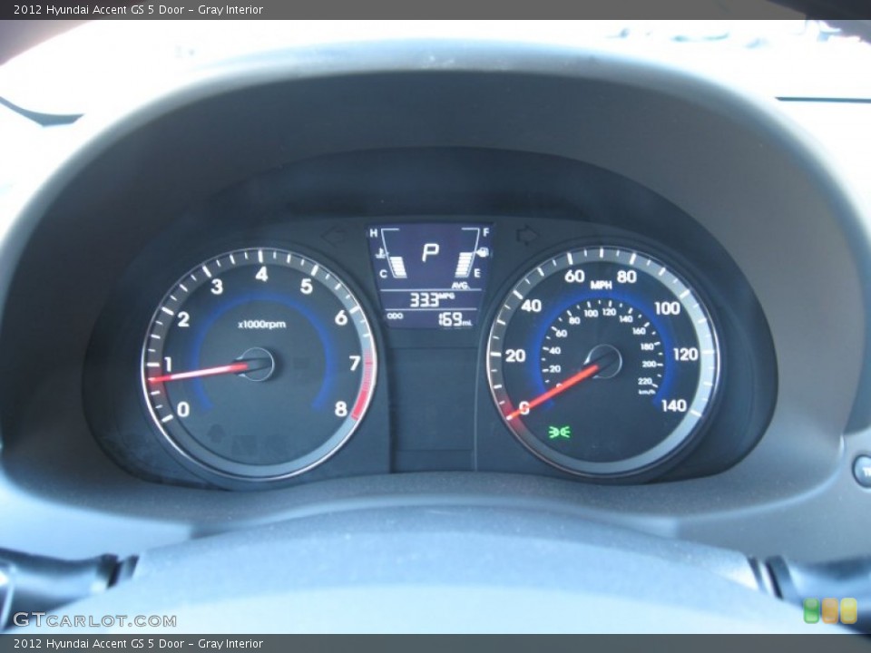 Gray Interior Gauges for the 2012 Hyundai Accent GS 5 Door #55681347