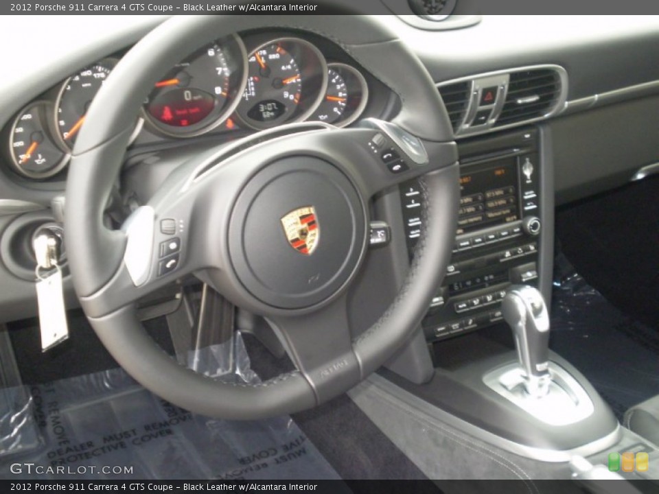 Black Leather w/Alcantara Interior Steering Wheel for the 2012 Porsche 911 Carrera 4 GTS Coupe #55681678