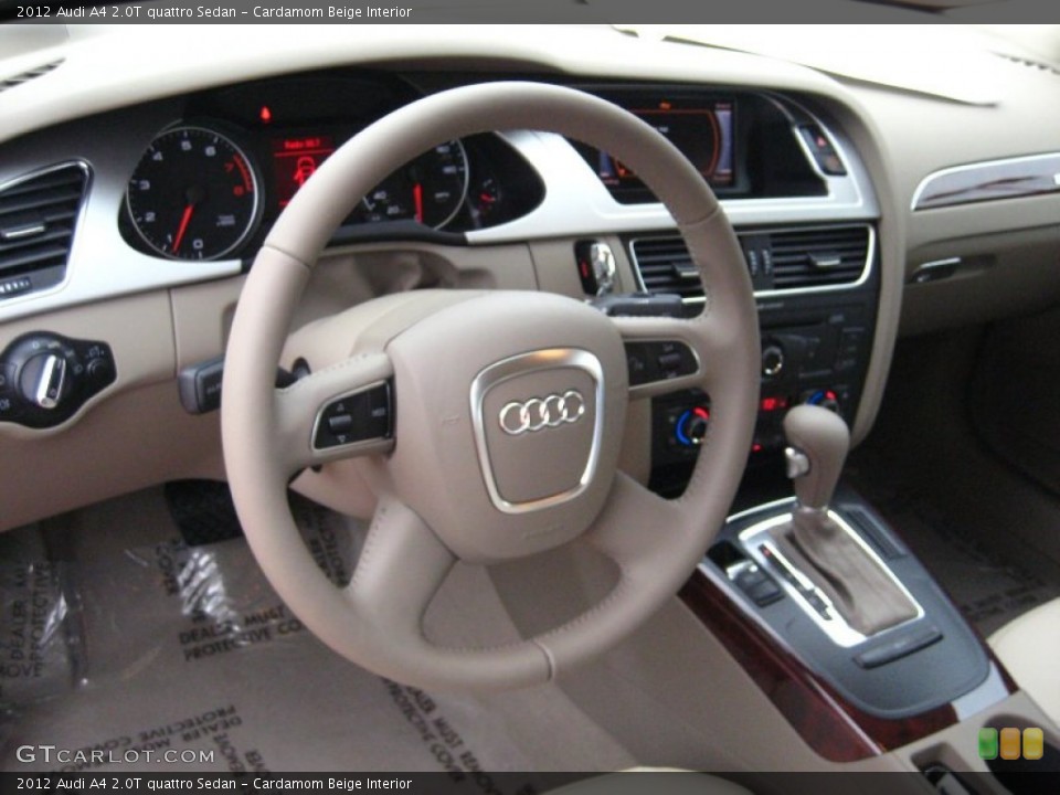 Cardamom Beige Interior Steering Wheel for the 2012 Audi A4 2.0T quattro Sedan #55681882