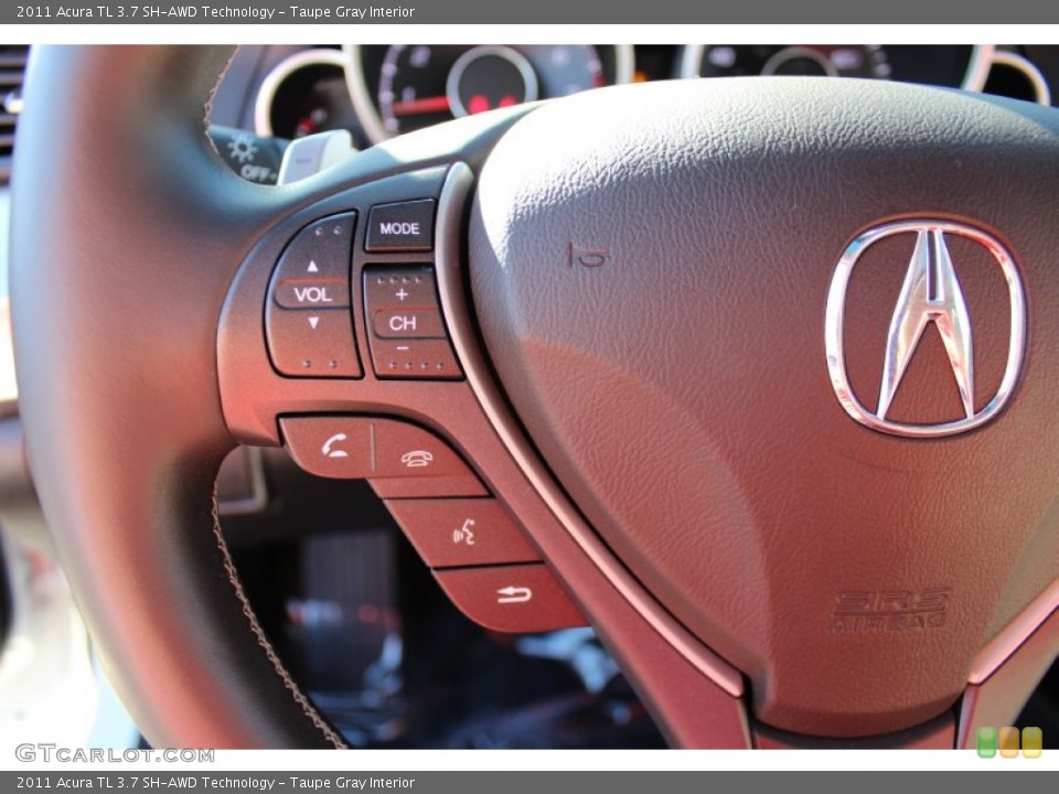 Taupe Gray Interior Controls for the 2011 Acura TL 3.7 SH-AWD Technology #55682020