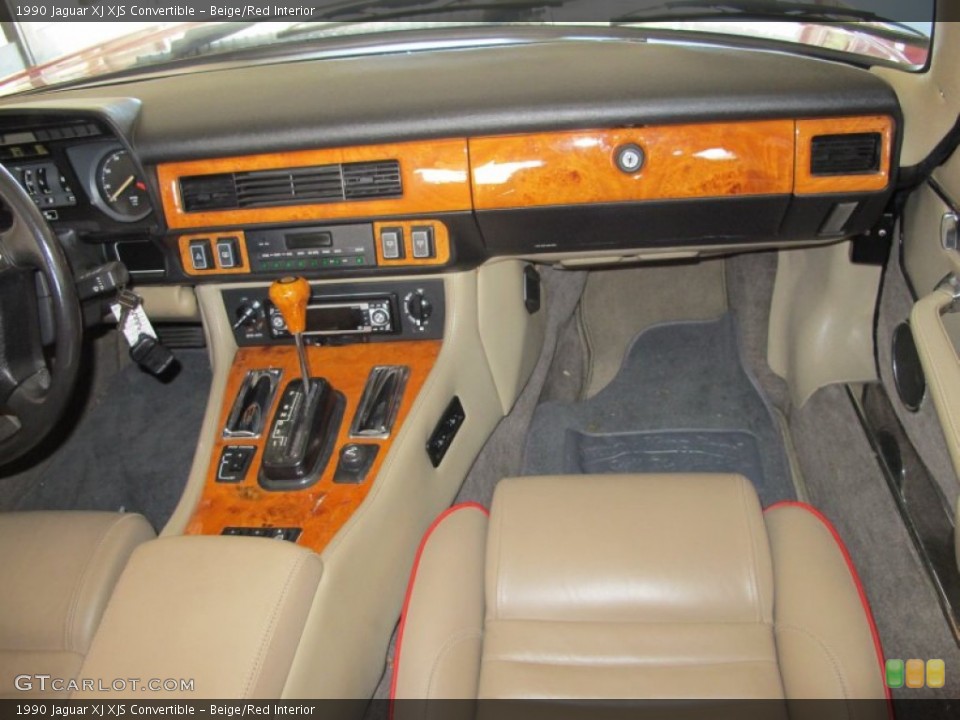 Beige/Red Interior Dashboard for the 1990 Jaguar XJ XJS Convertible #55699715