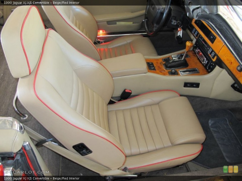 Beige/Red Interior Photo for the 1990 Jaguar XJ XJS Convertible #55699723