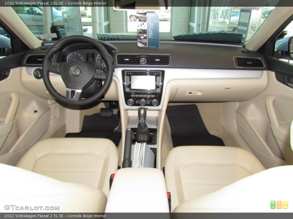 Cornsilk Beige Interior Dashboard for the 2012 Volkswagen Passat 2.5L SE #55710877