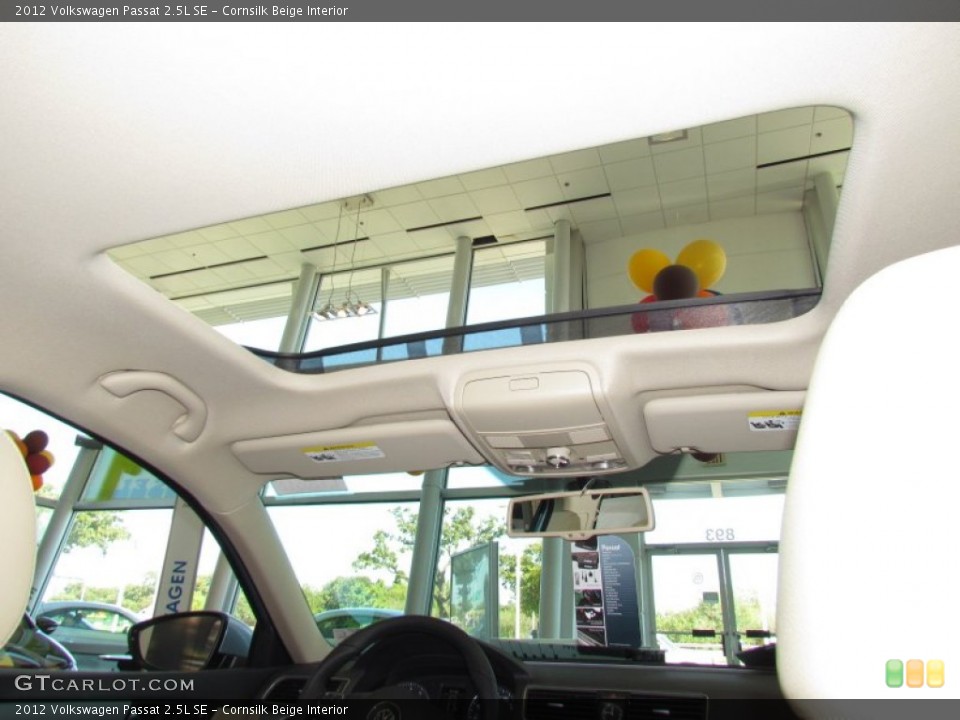 Cornsilk Beige Interior Sunroof for the 2012 Volkswagen Passat 2.5L SE #55710886