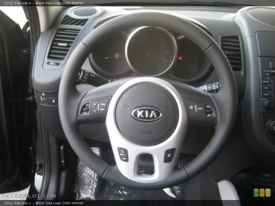 Black Soul Logo Cloth Interior Steering Wheel for the 2012 Kia Soul + #55711867