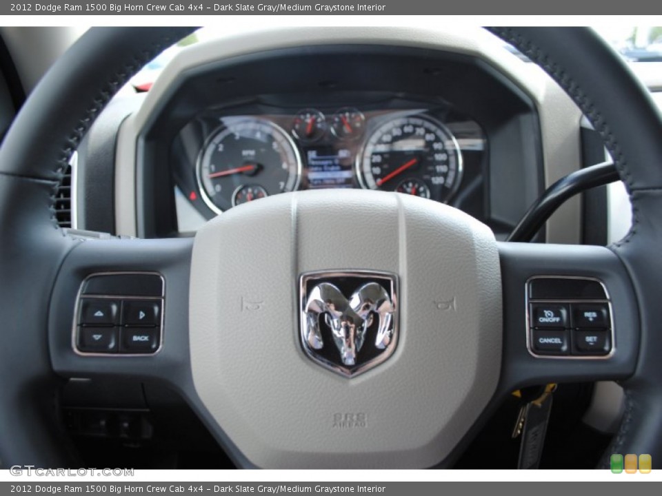 Dark Slate Gray/Medium Graystone Interior Steering Wheel for the 2012 Dodge Ram 1500 Big Horn Crew Cab 4x4 #55713349