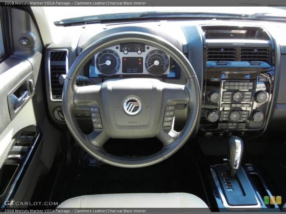 Cashmere Leather/Charcoal Black Interior Dashboard for the 2009 Mercury Mariner VOGA Package #55718050