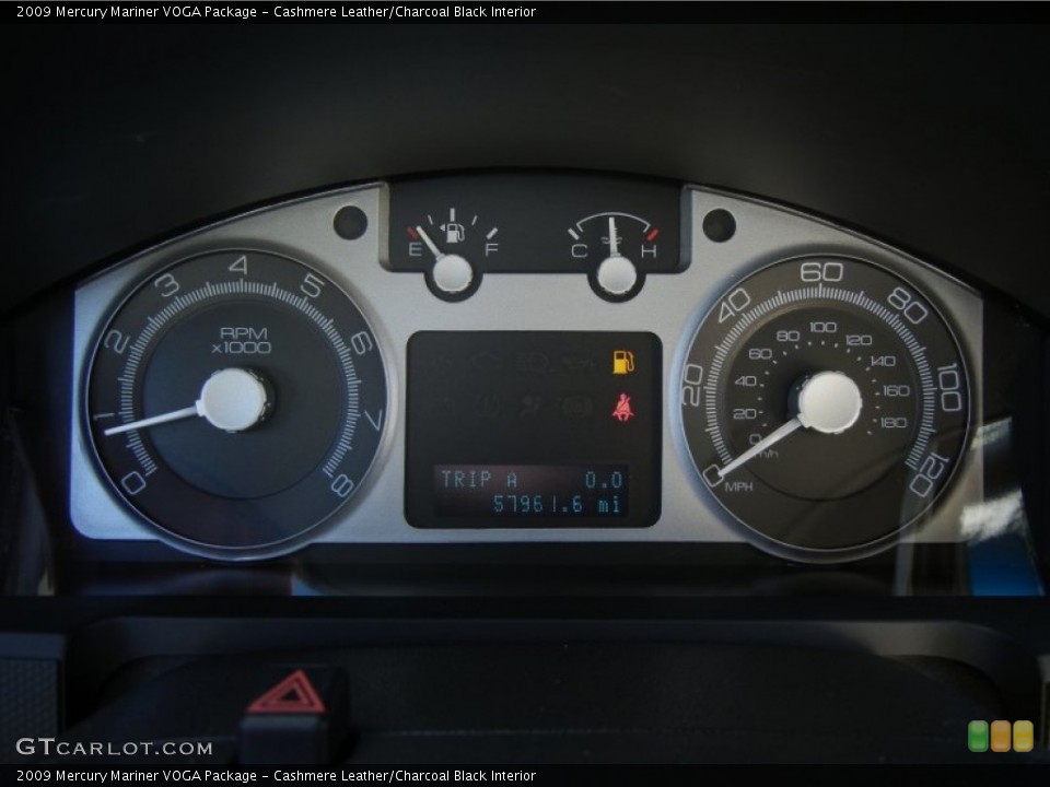 Cashmere Leather/Charcoal Black Interior Gauges for the 2009 Mercury Mariner VOGA Package #55718059