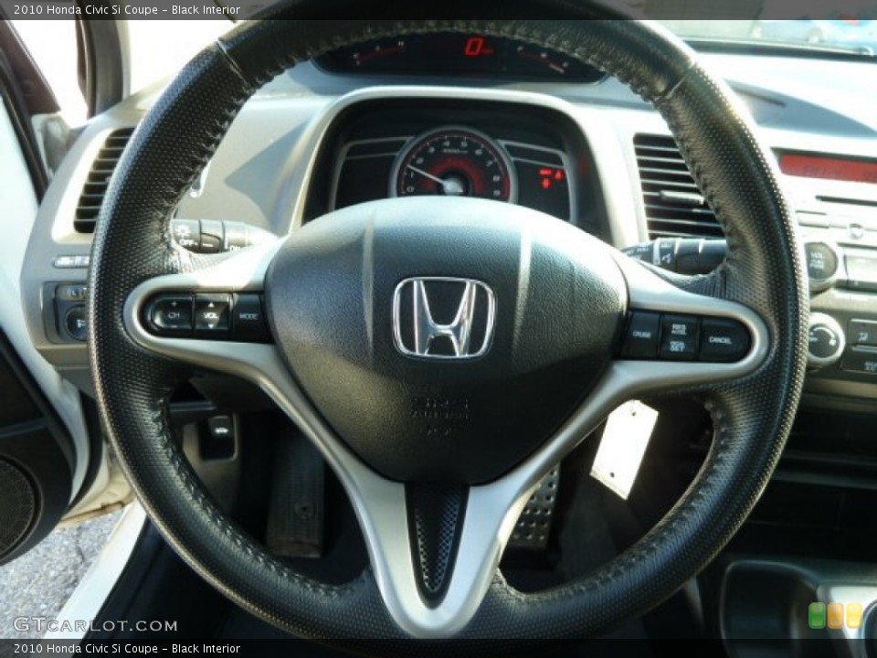 Black Interior Steering Wheel for the 2010 Honda Civic Si Coupe #55728948