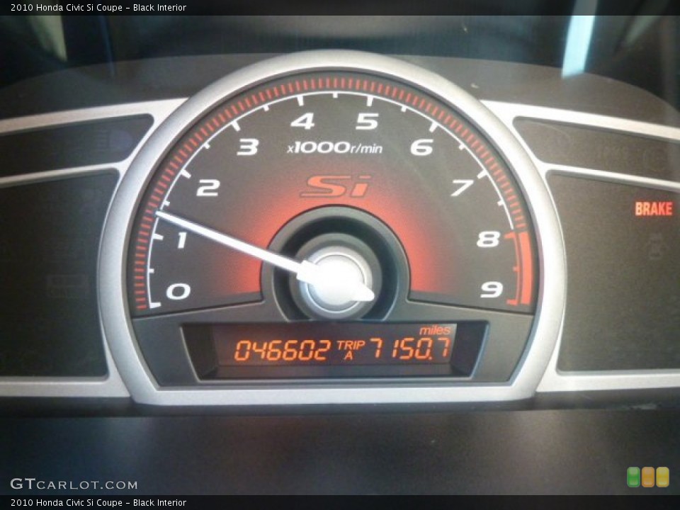 Black Interior Gauges for the 2010 Honda Civic Si Coupe #55728981