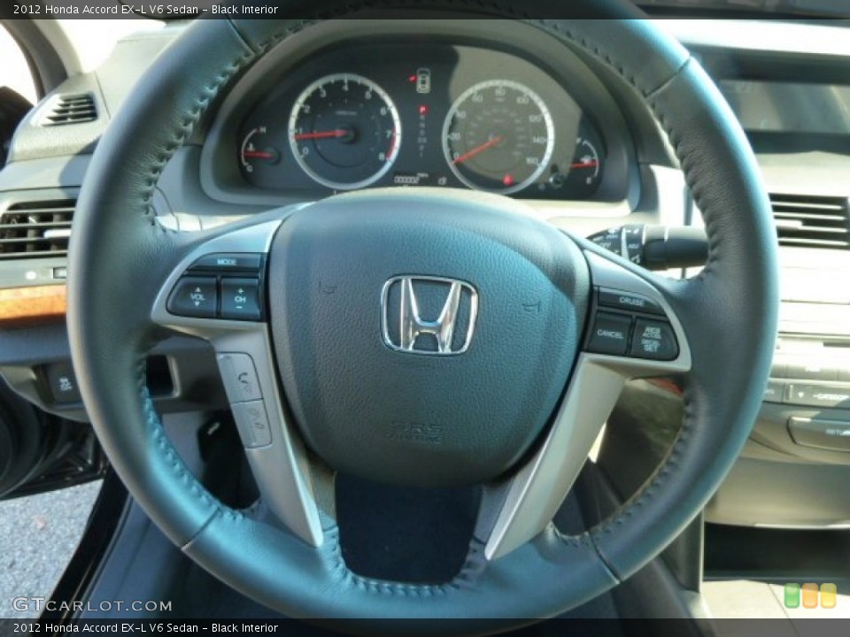 Black Interior Steering Wheel for the 2012 Honda Accord EX-L V6 Sedan #55729662