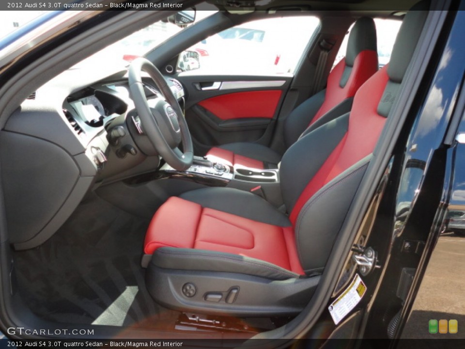 Black/Magma Red Interior Photo for the 2012 Audi S4 3.0T quattro Sedan #55730725