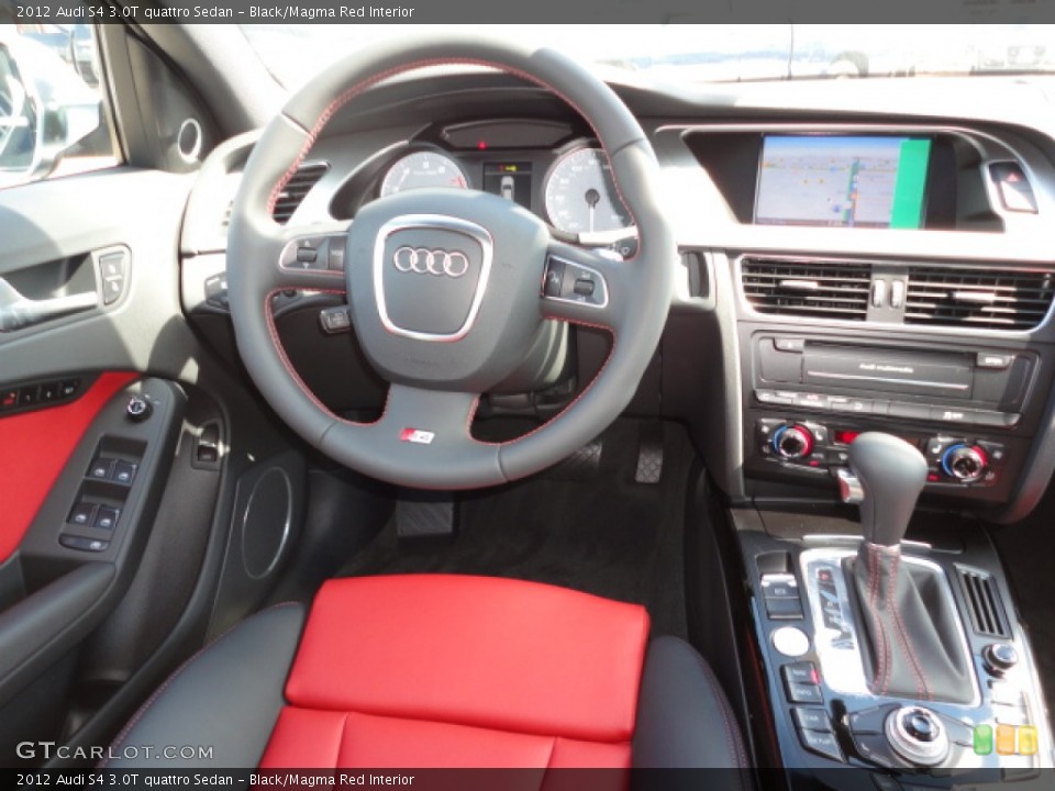 Black/Magma Red Interior Dashboard for the 2012 Audi S4 3.0T quattro Sedan #55730746