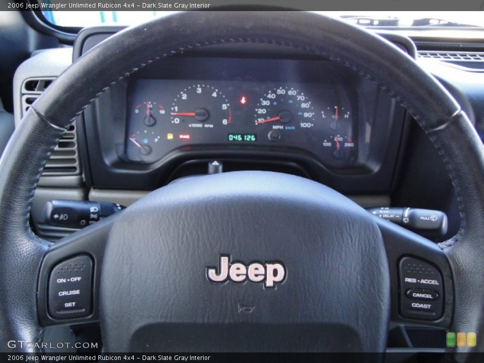 Dark Slate Gray Interior Steering Wheel for the 2006 Jeep Wrangler Unlimited Rubicon 4x4 #55734354