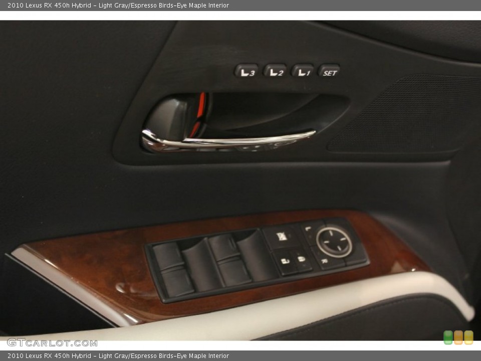 Light Gray/Espresso Birds-Eye Maple Interior Controls for the 2010 Lexus RX 450h Hybrid #55738473