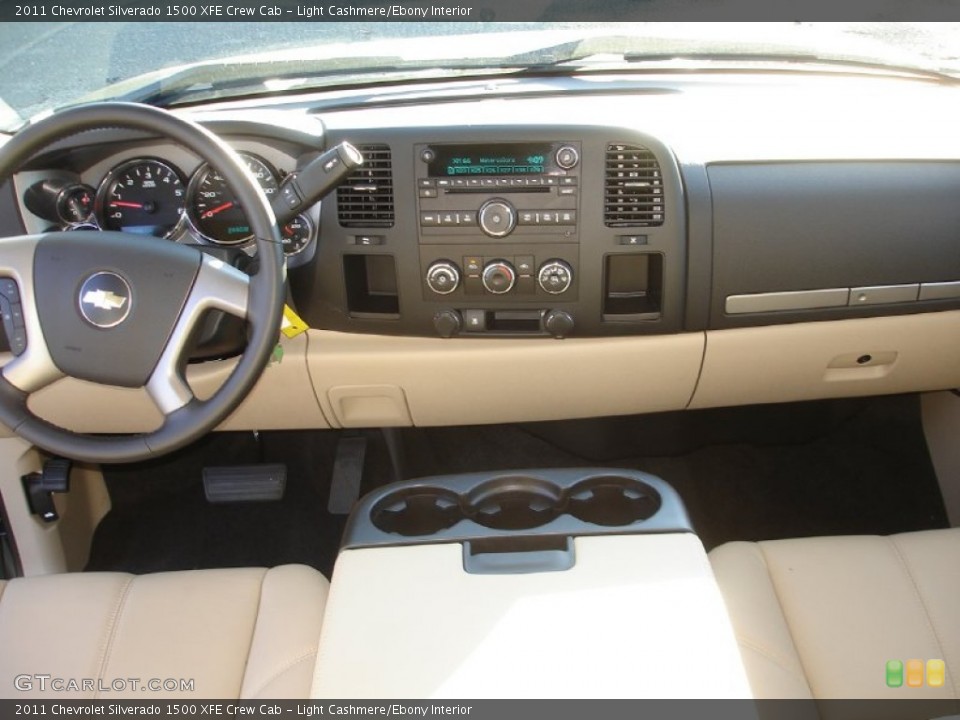 Light Cashmere/Ebony Interior Dashboard for the 2011 Chevrolet Silverado 1500 XFE Crew Cab #55739223