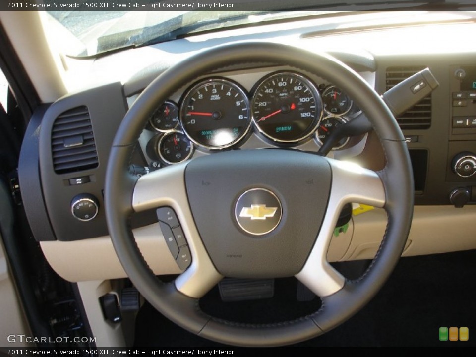 Light Cashmere/Ebony Interior Steering Wheel for the 2011 Chevrolet Silverado 1500 XFE Crew Cab #55739232