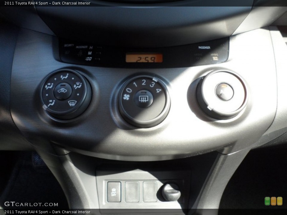 Dark Charcoal Interior Controls for the 2011 Toyota RAV4 Sport #55741523
